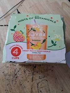 lot 4138 image: Joy Bubble Tea 4 Cups Herbal Honey Peach Straws Included EXPIRED 08102026