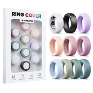 lot 4149 image: 10 Pack Silicone Ring Covers Compatible with Oura Ring Gen 4 & Ring 3 HorizonHeritage, Slim Protective Smart Ring Protectors in Morandi Colors for Women Men, S for 456789