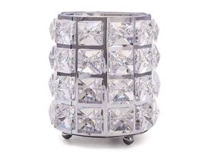 lot 4150 image: JOSALINAS Silver Crystal Makeup Brushes Holder Organizer for Cosmetics Comb Brushes, Eyebrow Pen Pencil Storage Case Container, Silver