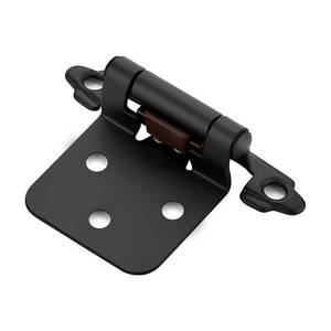 lot 4155 image: Home Expert Matte Black Cabinet Hinges, 12 Inch Overlay, 4 Pack(2 Pairs)