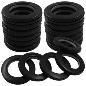 lot 4156 image: Opfiue 20Pcs Curtain Grommets, ABS Plastic, Round Eyelet Rings, Black