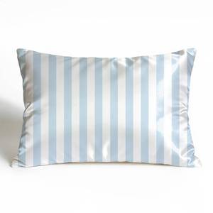 lot 4166 image: SVFGHGGN Blue and White Striped 20x30 Satin Silk Sleep Pillow Covers Case Queen Size for Sleeping Bed with Zipper,Blue and White Bedroom Dorm Room Apartment Decor,Double-Sided(1 Pack)