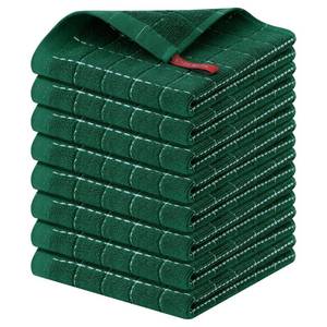 lot 4168 image: Homaxy 100% Cotton Terry Kitchen Dish Cloths, 8 Pack, Dark Green