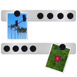 lot 4171 image: DUJEQM Magnetic Board Magnet Bulletin Board Frameless Stainless Iron Board Strips, Magnetic Strips with Adhesive Backing Magnet Board Memo Board with 10pcs Black Magnets for School Office Home, 2PCS