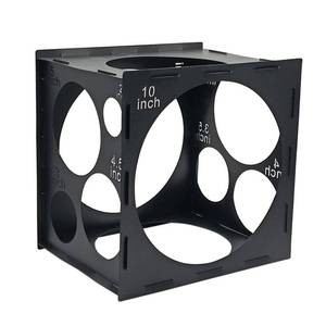 lot 4185 image: Worown 11 Holes Collapsible Black Plastic Balloon Sizer Box, Balloons Sizer Cube, Balloons Size Measurement Tools for Balloon Decorations, Arches (2-10 Inch)