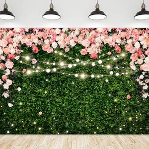 lot 4189 image: Flower Wall Vinyl Women Green Leaves Photography Backdrop