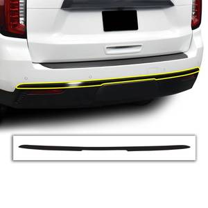 lot 4192 image: BOGAR TECH DESIGNS for GMC Yukon 2021-2024 Rear Bumper Chrome Delete �� Precut Vinyl Trim Overlay, Gloss Black Blackout Look