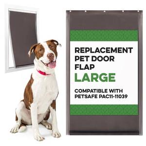 lot 4194 image: Evergreen Pet Supplies Replacement Dog Door Flap Compatible with PetSafe Freedom PAC11-11039 - Easy-Install Doggy Door Flap - Large, Brown
