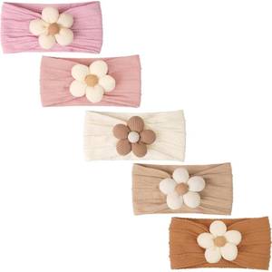 lot 4195 image: C�LLOT 5Pcs Baby Flower Headbands Baby Girl Soft Nylon Headband for Newborn