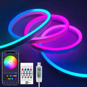 lot 4206 image: iNextStation 6.56FT Smart IC LED Strip Lights 5V USB RGB Neon Rope Lights