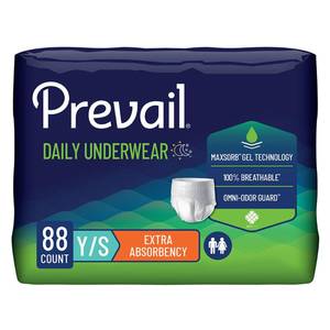 lot 4219 image: Prevail Daily Protective Incontinence Underwear for Men & Women, Small, 88 Ct, Extra Absorbency Adult Diapers, Bladder Leak Protection with Up to 8 Hours of Breathable Odor Control & Discreet Fit