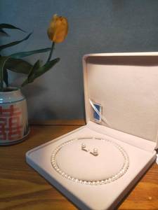 lot 4247 image: JunningGor Jewelry Velvet Box Pearl Necklace Earring Bracelet Gift Display Case Wedding Jewelry Storage Holder (Beige For Pearl Necklace Earrings)