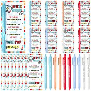 lot 4248 image: Sayglossy 50 Sets Nurse Pens Nurses Week Gifts Bulk 2026 Appreciation Gifts Nursing Inspirational Theme Pens with Thank You Cards Nurse Week Gift for Nursing Students Medical Healthcare Staff