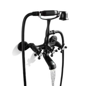 lot 1037 image: SKOWLL Clawfoot Tub Faucet Wall Mount 3-Handle  Retail $126.99