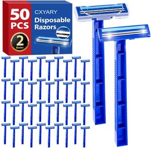 lot 2332 image: CXYARY Disposable Razors 2-Blade 50-Pack