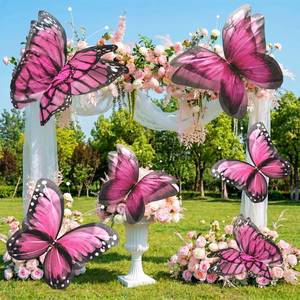 lot 6004 image: Geelin 6 Pc Giant Butterfly Decorations 3D Cloth