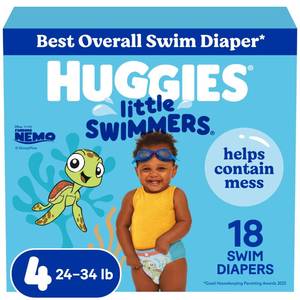 lot 6028 image: Huggies Little Swimmers Swim Diapers Size 4, 18 Count