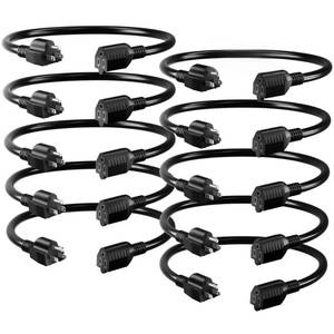 lot 6063 image: Seeklyze 163 Black Extension Cord 8 Inch 10-Pack