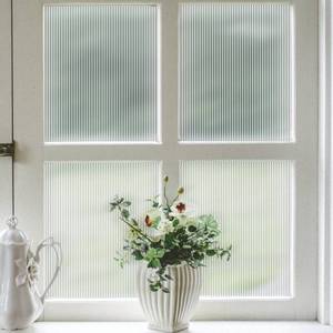 lot 6492 image: VELIMAX Reeded Glass Privacy Film 17.7x118 Inches