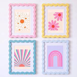 lot 7626 image: Novabright 4-Piece Picture Frame Set 11x14 Pastel