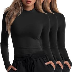 lot 7628 image: Neer Womens Long Sleeve Underscrub Shirts 3-Pack, Small