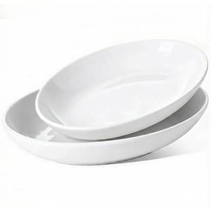 lot 7633 image: Gacoree Ceramic Serving Platters Set of 2 (14 & 12)
