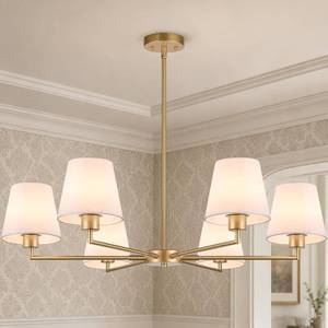 lot 7638 image: Lynnoland 6-Light Gold Chandelier 36 inches