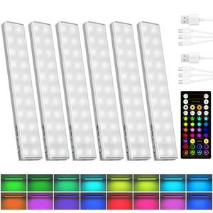 lot 8003 image: EZVALO 80RGB Color Changing Under Cabinet Lighting