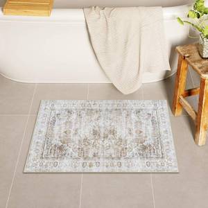 lot 8016 image: Uphome Boho Bath Mat 18x26 Inch Khaki