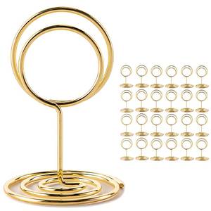 lot 8026 image: Hoewina Table Number Holders, 26-Piece Gold 2 Inch