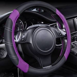 lot 8048 image: Car Pass Microfiber Leather Steering Wheel Cover 14.5-15