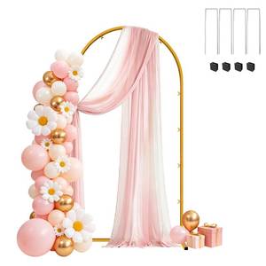 lot 11325 image: Chesjin 6 FT Wedding Arch Frame Backdrop Stand Gold