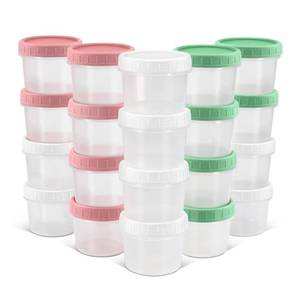 lot 12009 image: Demora 5 oz Plastic Food Storage Containers with Lids, 20 Sets