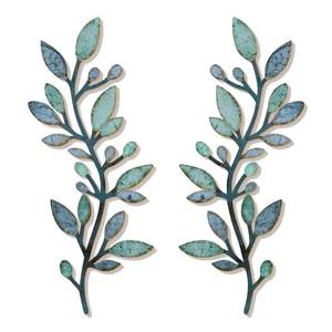 lot 12010 image: Zzbakress Wooden Olive Branch Wall Decor Set, 15x6 in, 2 Pc