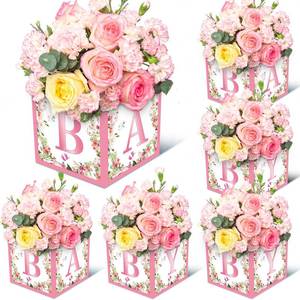 lot 12017 image: Jremreo 6-Pack 7x7x7 Centerpiece Boxes Pink Floral
