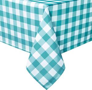 lot 12040 image: Hiasan Checkered Tablecloth 60 x 102 Inch Turquoise