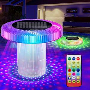 lot 19488 image: JEMULICE Solar Pool Chlorine Floater with Remote LED Lights