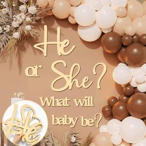 lot 20368 image: Kokolap Gender Reveal Wood Backdrop Decals 32 x 35