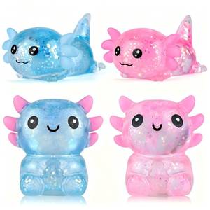 lot 20371 image: Tedmax Glitter Axolotl Squishy Toys 4-Pack