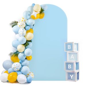 lot 20379 image: HEMMOTOP Blue Stretchy Arch Backdrop Cover 7.2ft