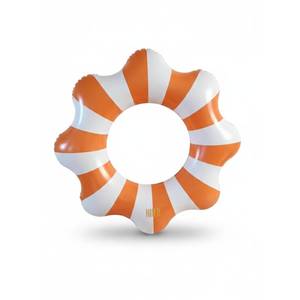 lot 20388 image: Khen Inflatable Pool Float 42 Orange Stripe Scalloped