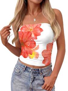 lot 20394 image: MASCOMODA Womens Floral Strapless Tube Top XXL