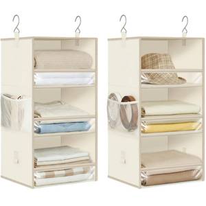 lot 20400 image: Storage Maniac 6-Shelf Hanging Closet Organizer, Beige
