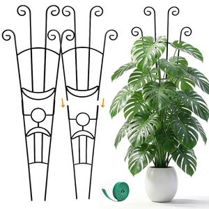 lot 5705 image: Monstera Plant Support - 32.6 Inch Tall Trellis with 2 Pack Plant Stakes for Your Large Climbing Monstera Deliciosa  Indoor Plant Climbing Frame for Potted Growth
