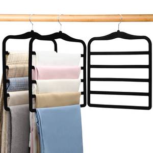 lot 5706 image: Closet Organizers and Storage,3 Pack Organization and Storage Pants-Hangers-Space-Saving,Velvet Hanger for Dorm Room for College Students Girls Boys Guys Hanging Jean Scarf