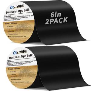 lot 5710 image: Oleitodh 2 Rolls Butyl Joist Tape for decking, 6 Inch x 50 Feet Weatherproof Butyl Sealant Deck Tape Joist-Beam Deck Joist Tape Bulk for Wood Joists Decks Beams Roof