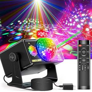 lot 5711 image: OIEZISRO Party Lights, DJ Disco Light Disco Ball Light Sound Activated Strobe Stage Lights for Parties Birthday Christmas Gift Wedding Karaoke Bar Club Pub Dance Home Living Room Halloween Decorations