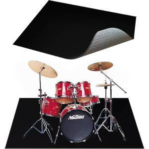 lot 5714 image: yongjoy Music Rug for Drummers, 4x5.3 Ft Non-Slip Drum Mat