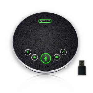 lot 5719 image: TONGVEO Bluetooth Speakerphone Conference Microphones, Wireless Conference Speaker 360°Voice Pick up with 4 AI Noise Cancellation Mics USBDongleBluetooth Connection 8 Hour Call Time for 8-12 People