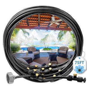 lot 5720 image: MIXC Misters for Outside Patio, 75FT (23M) Misting Line23 Mist Nozzles34 Brass Adapter, Outdoor Misting Cooling System for Patio Backyard Garden Greenhouse Horse Corral